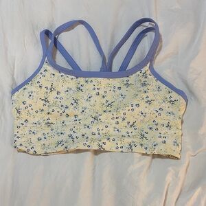 Fabletics Yellow and Blue Floral Tank Top / Bra
